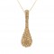 Gold Topaz Swarovski Crystal Peanut Pendant Necklace