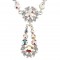 AB Crystal Flower Pendant Drop Necklace, AB Swarovski Crystals