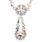 AB Crystal Flower Pendant Drop Necklace, AB Swarovski Crystals