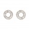 Circle Cluster Necklace and Earrings, White Diamond Swarovski Crystals
