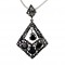 Rhombus Diamond Swarovski Jet Black Diamond Crystal Pendant Necklace
