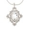 Vintage Swarovski White Diamond Crystal Pendant Necklace, Rhodium Plated, Nickel Free