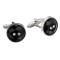 Jet Black Swarovski Crystal Cufflinks Gemini London