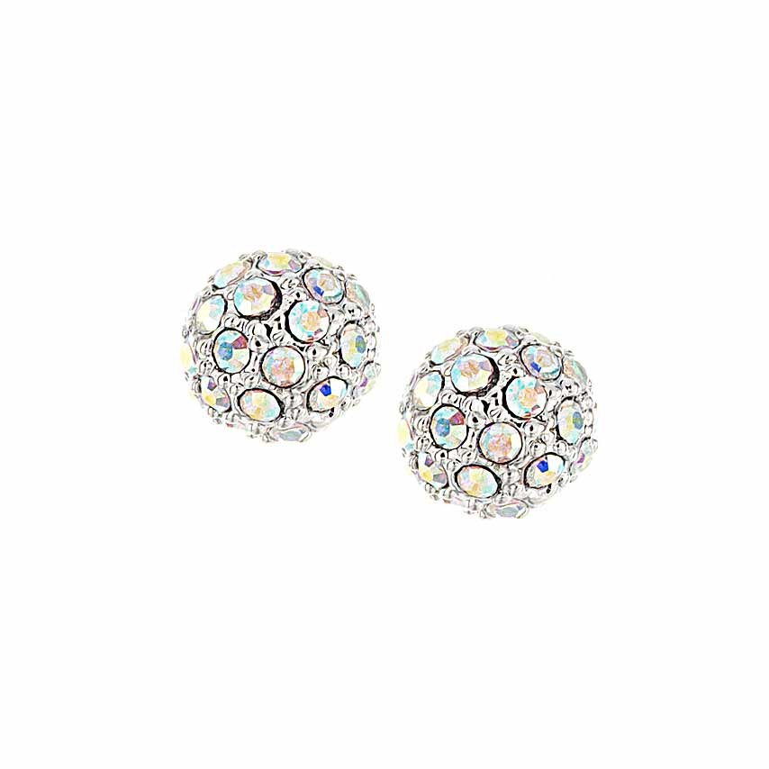 Swarovski Crystal Swarovski AB Crystal 10mm Ball Stud Earrings