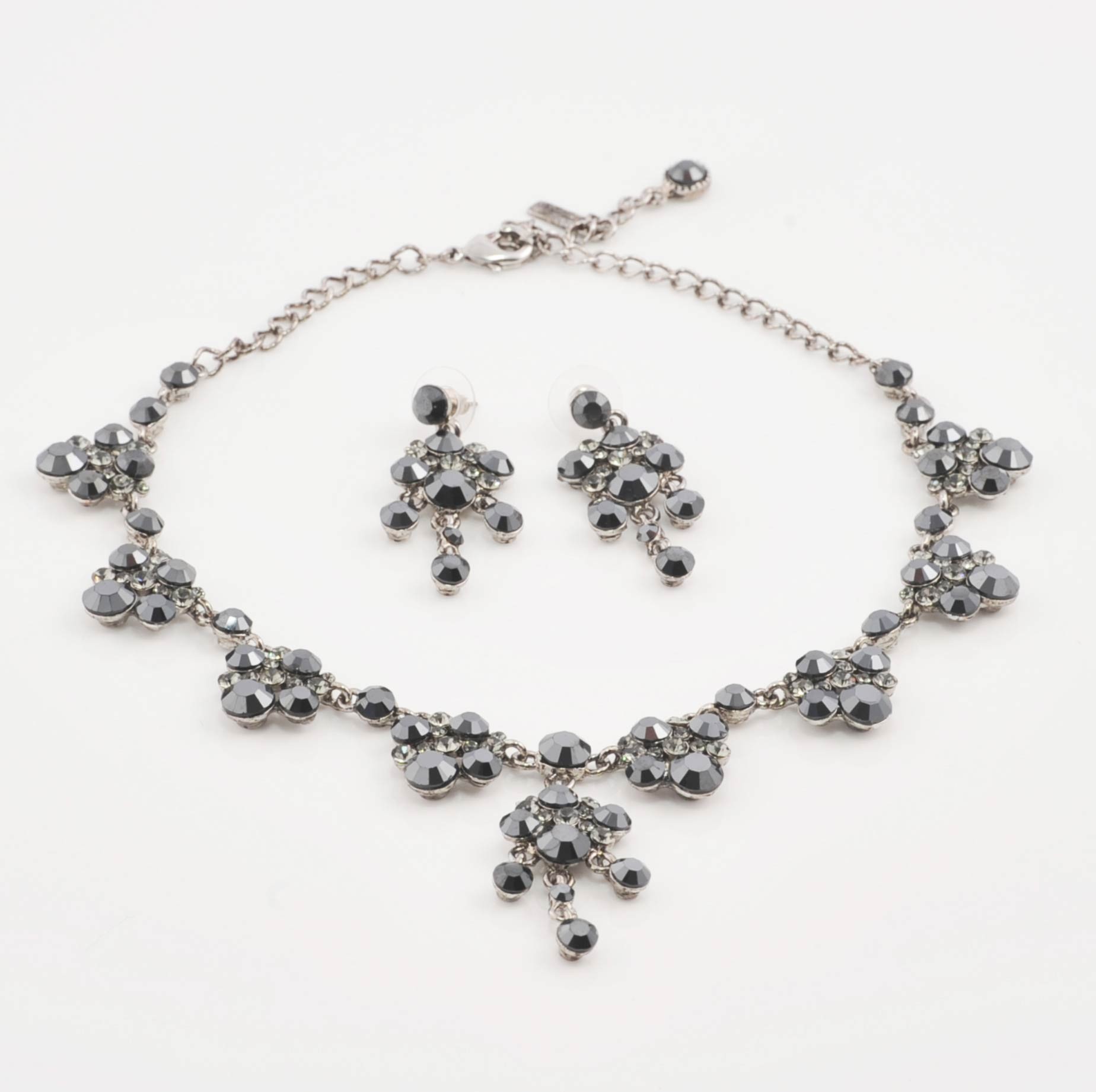 Black crystal necklace set Sale