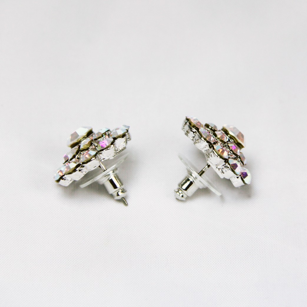 Swarovski Crystal AB Crystal Stud Earrings Flower 18m Diameter AB