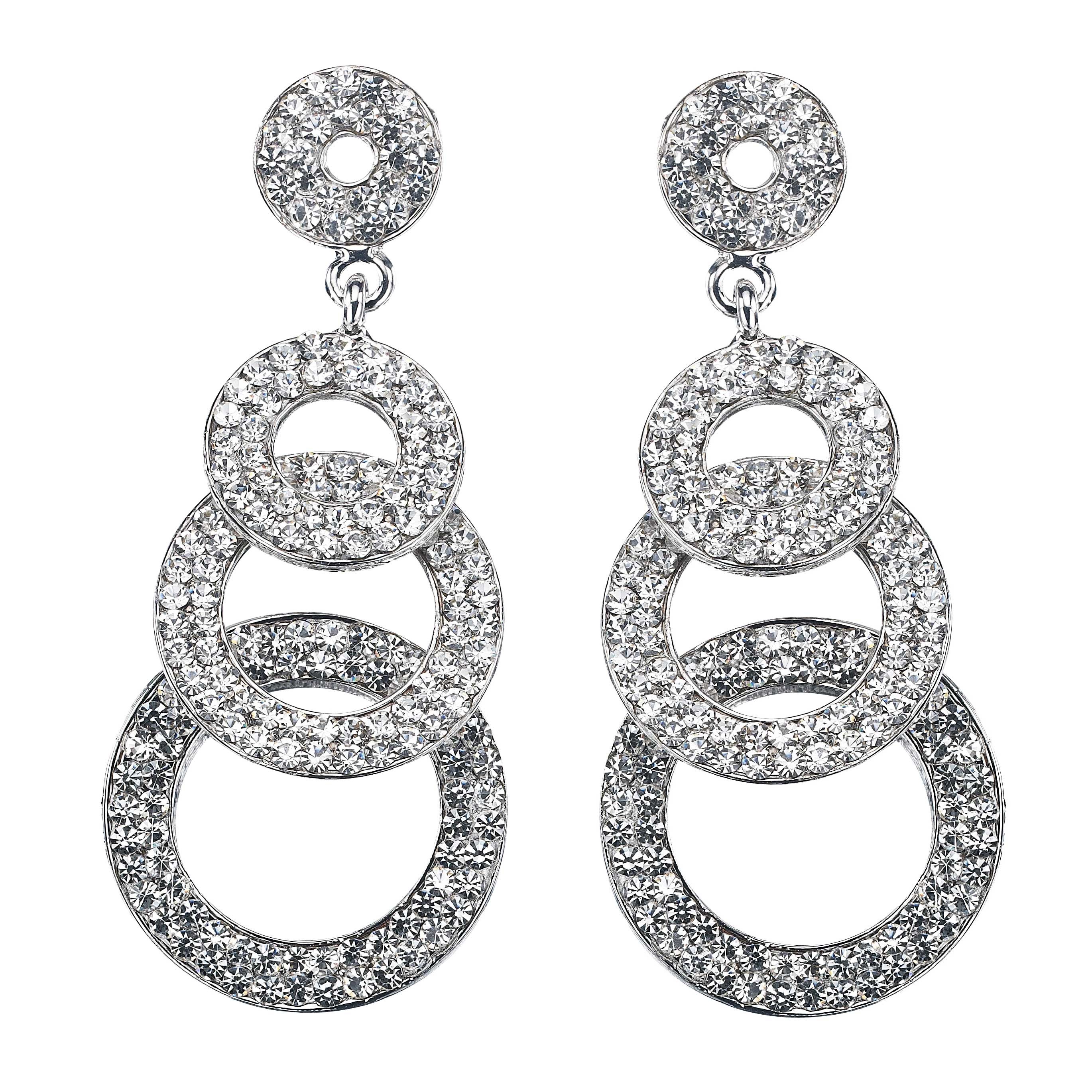 Swarovski Element Crystal Circle Earrings for Women
